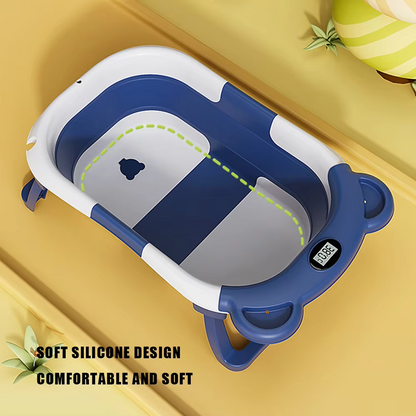 Cute-Wonders™ 4-in-1 Folding Baby Bath Tub with Temperature Sensor