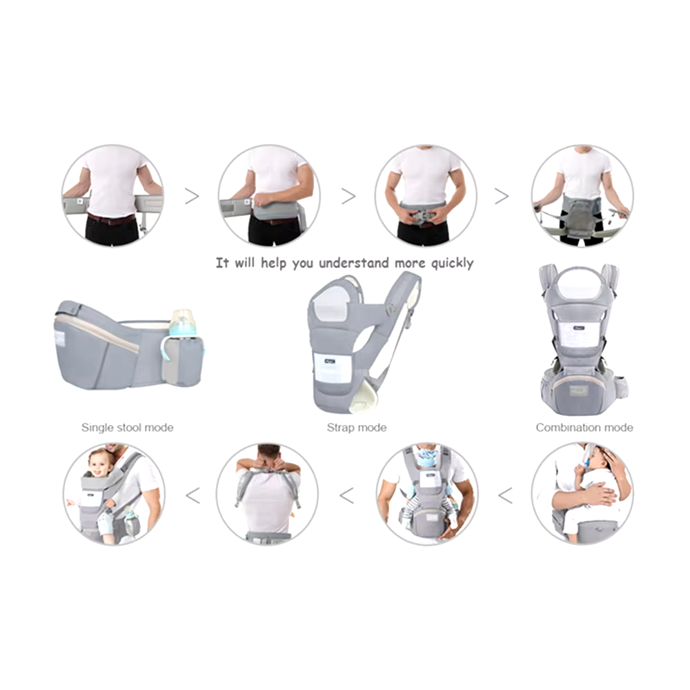 Cute-Wonders™ Ergonomic Baby Carrier - Multifunctional Waist Stool for Newborns to Toddlers