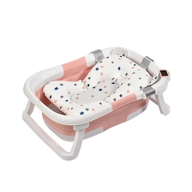 Cute-Wonders™ 4-in-1 Folding Baby Bath Tub with Temperature Sensor