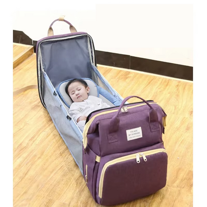 Cute-Wonders™ Lightweight Mommy Bag with Portable Folding Crib Bed