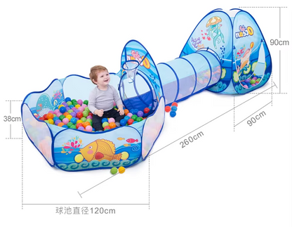 Cute-Wonders™ 3-in-1 Children’s Ball Pool & Playpen - Portable Kids Tent with Crawling Tunnel