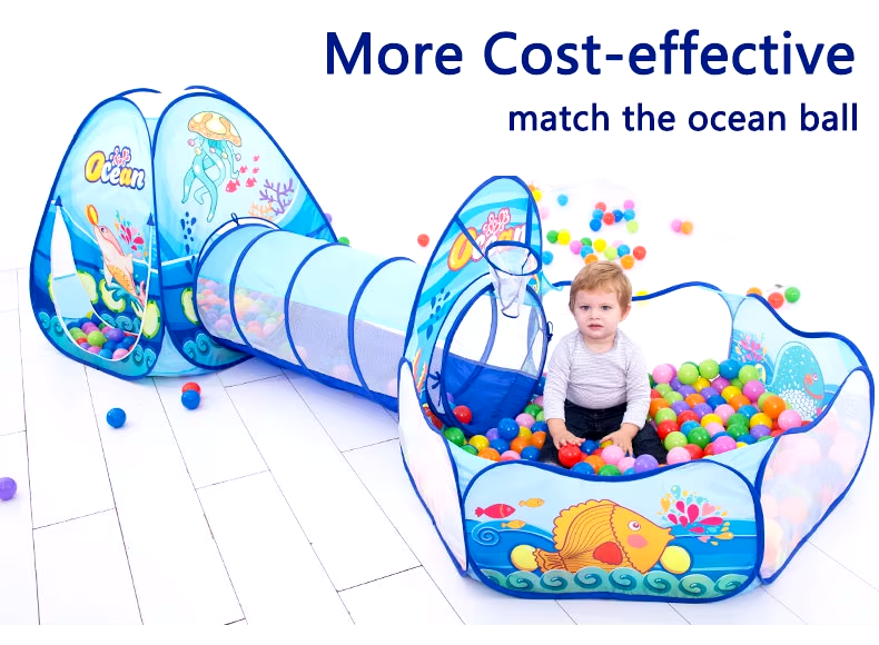 Cute-Wonders™ 3-in-1 Children’s Ball Pool & Playpen - Portable Kids Tent with Crawling Tunnel