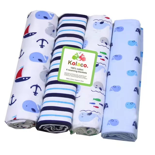 Cute-Wonders™ 4pcs 100% Cotton Supersoft Baby Swaddle Blanket - 76x76 cm