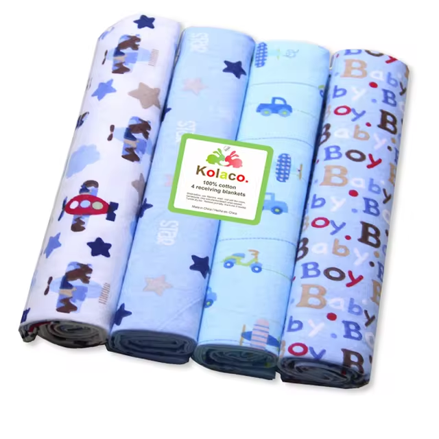 Cute-Wonders™ 4pcs 100% Cotton Supersoft Baby Swaddle Blanket - 76x76 cm