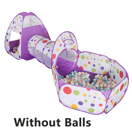 Cute-Wonders™ 3-in-1 Children’s Ball Pool & Playpen - Portable Kids Tent with Crawling Tunnel