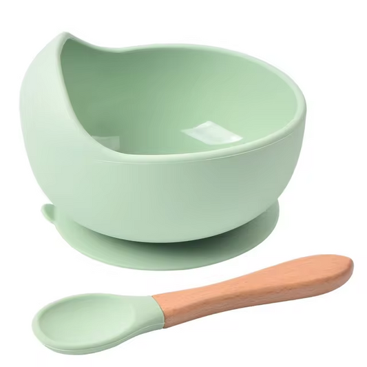 Cute-Wonders™ Food Grade Silicone Baby Feeding Bowl Set - Waterproof Kids Dinnerware with Spoon